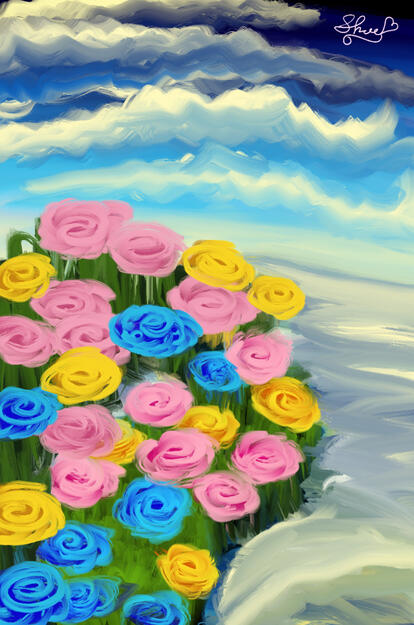 Simple Landscapes and Flowers - $20
